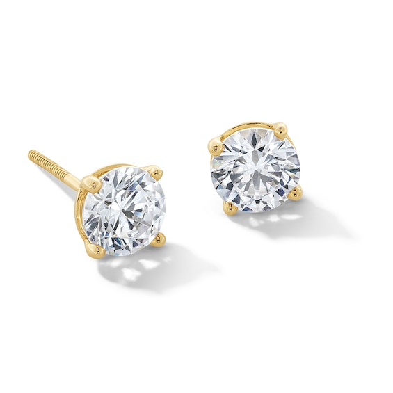 Previously Owned - 1-1/2 CT. T.w. Lab-Grown Diamond Solitaire Stud Earrings in 14K Gold (F/Si2)
