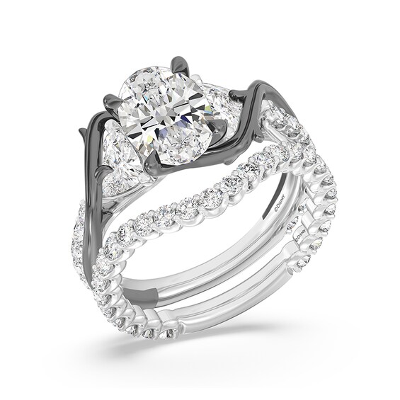 Previously Owned - Enchanted Star Villains Maleficent 3-3/4 CT. T.w. Oval Lab-Grown Diamond Thorn Ring in White Gold