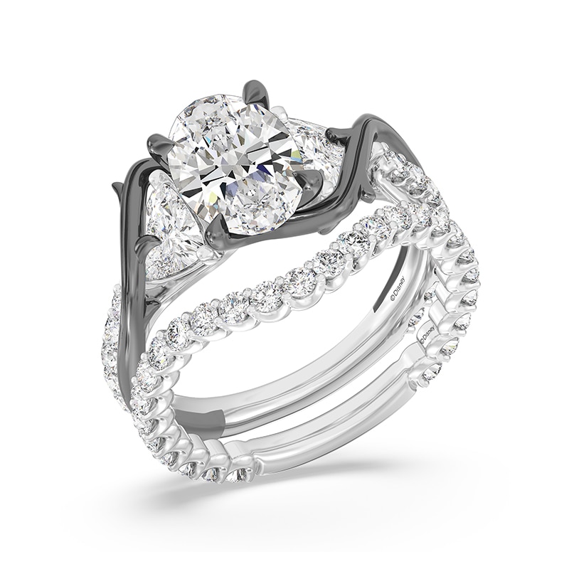 Main Image 4 of Previously Owned - Enchanted Star Villains Maleficent 3-3/4 CT. T.W. Oval Lab-Grown Diamond Thorn Ring in White Gold