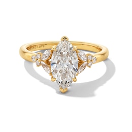 Previously Owned - Vera Wang Love Collection 1-7/8 CTW. Marquise Lab-Grown Diamond Floral Engagement Ring in 14K Gold