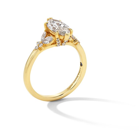 Previously Owned - Vera Wang Love Collection 1-7/8 Ctw. Marquise Lab-Grown Diamond Floral Engagement Ring in 14K Gold