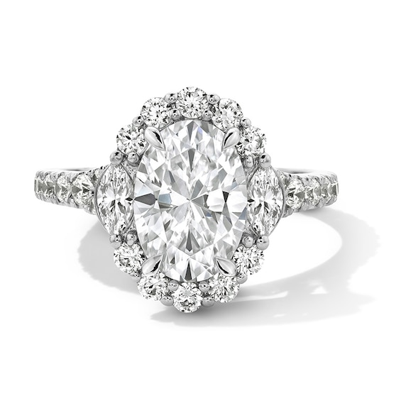 Previously Owned - Vera Wang Love Collection 3 CT. T.w. Oval Lab-Grown Diamond Engagement Ring in 14K White Gold