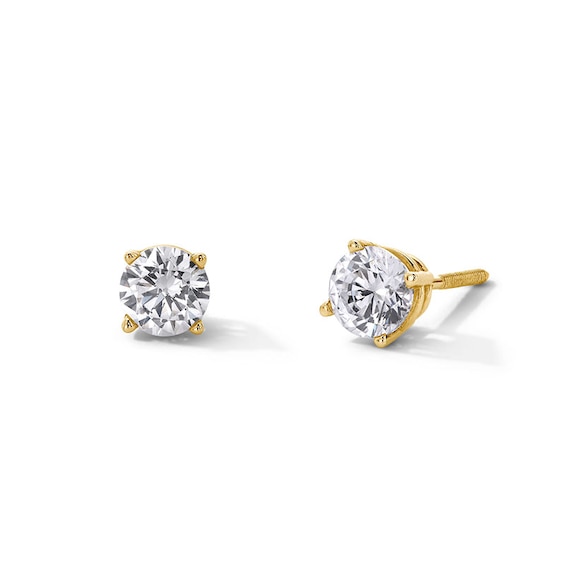 Previously Owned - 1 CT. T.w. Lab-Grown Diamond Solitaire Stud Earrings in 14K Gold (F/Si2)