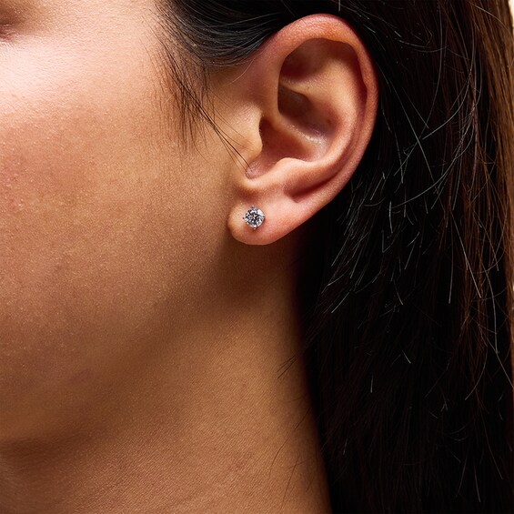 Previously Owned - 1 CT. T.w. Lab-Grown Diamond Solitaire Stud Earrings in 14K Gold (F/Si2)