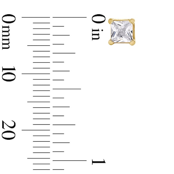Previously Owned - 3/4 CT. T.w. Princess-Cut Lab-Grown Diamond Solitaire Stud Earrings in 14K Gold (F/Si2)