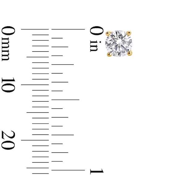 Previously Owned - 3/4 CT. T.w. Lab-Grown Diamond Solitaire Stud Earrings in 14K Gold (F/Si2)
