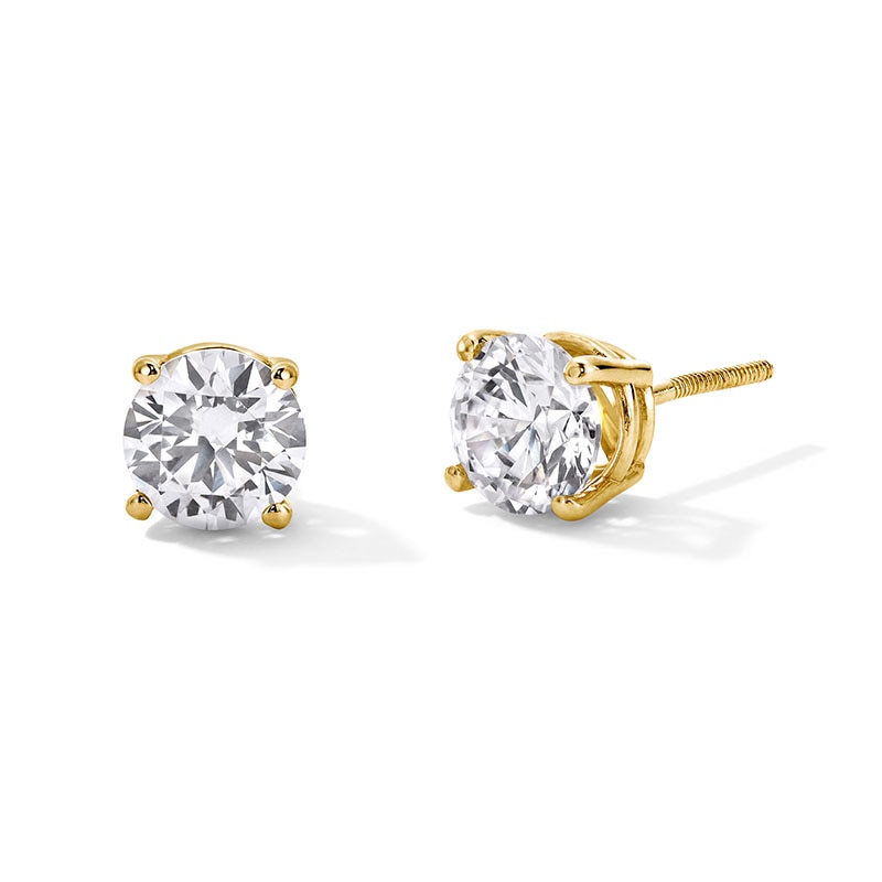 Main Image 1 of Previously Owned - 2 CT. T.W. Lab-Grown Diamond Solitaire Stud Earrings in 14K Gold (F/SI2)