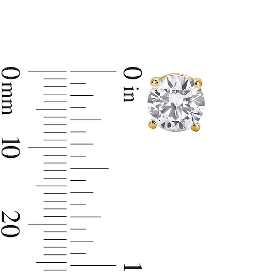 Previously Owned - 2 CT. T.w. Lab-Grown Diamond Solitaire Stud Earrings in 14K Gold (F/Si2)