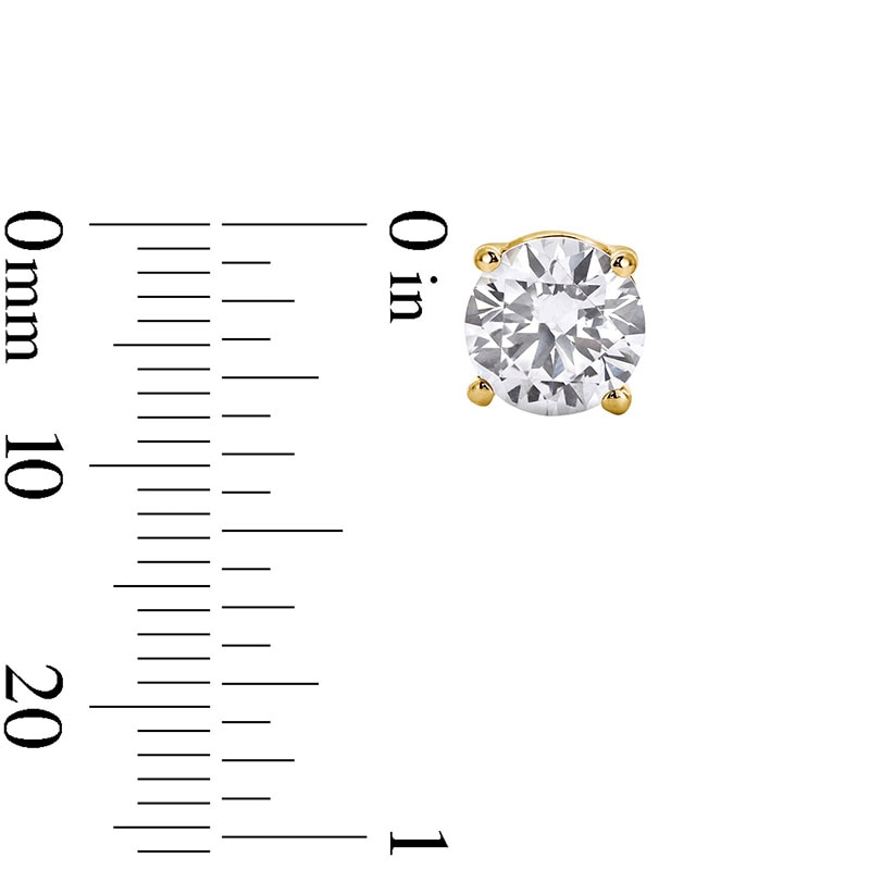 Main Image 3 of Previously Owned - 2 CT. T.W. Lab-Grown Diamond Solitaire Stud Earrings in 14K Gold (F/SI2)