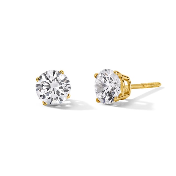 Previously Owned - 1-1/2 CT. T.w. Lab-Grown Diamond Solitaire Stud Earrings in 14K Gold (F/Si2)