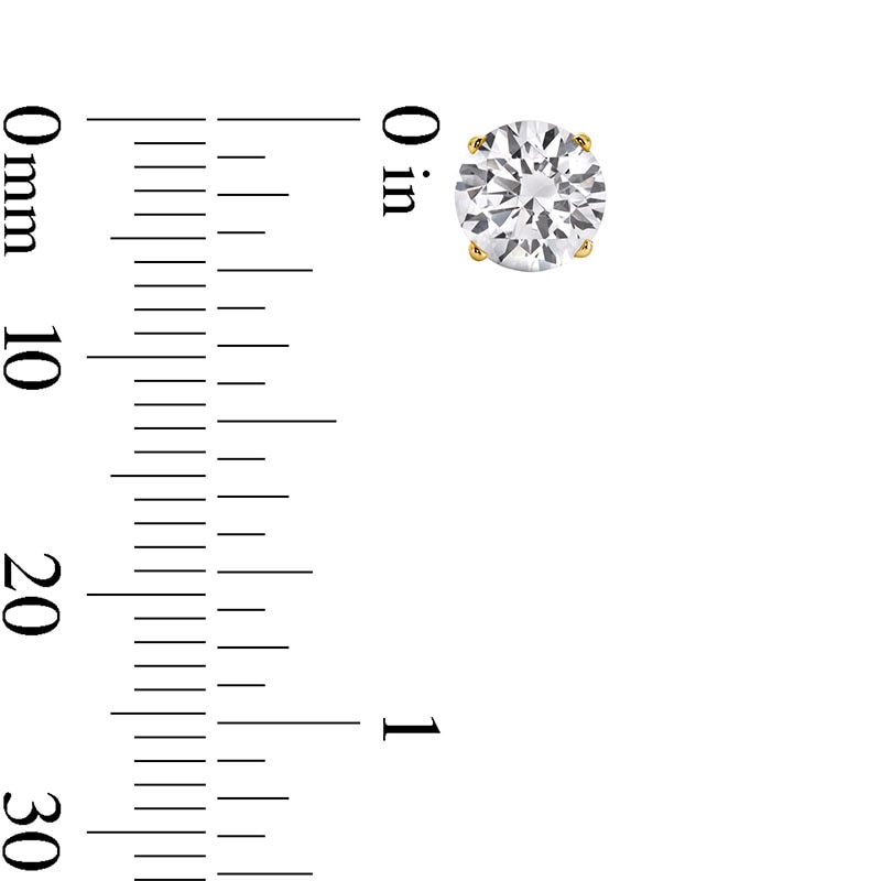Main Image 3 of Previously Owned - 1-1/2 CT. T.W. Lab-Grown Diamond Solitaire Stud Earrings in 14K Gold (F/SI2)