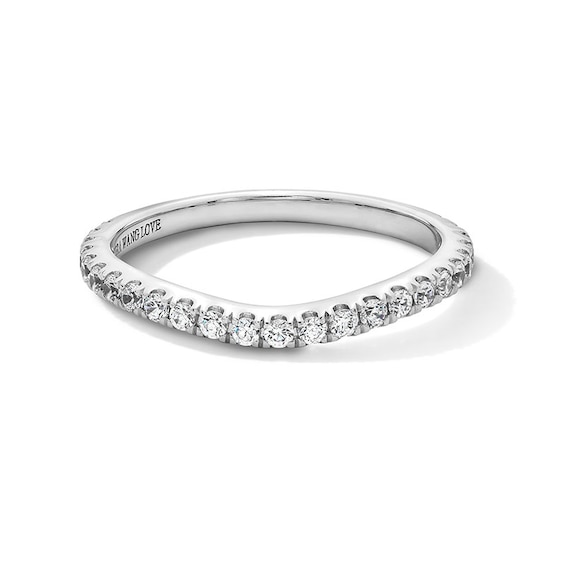 Previously Owned - Vera Wang Love Collection 1/3 CT. T.w. Lab-Grown Diamond Contour Anniversary Band in 14K White Gold