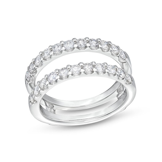 Previously Owned - 1 CT. T.w. Diamond-Lined Solitaire Enhancer in 14K White Gold