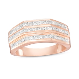 Previously Owned - 1 CT. T.W. Diamond Wedding Band in 10K Rose Gold