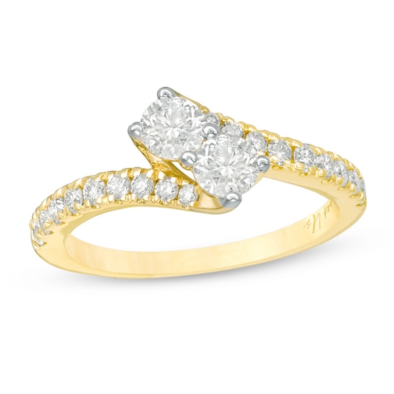 Previously Owned - Ever Us™ 1 CT. T.w. Two-Stone Diamond Bypass Ring in 14K Gold