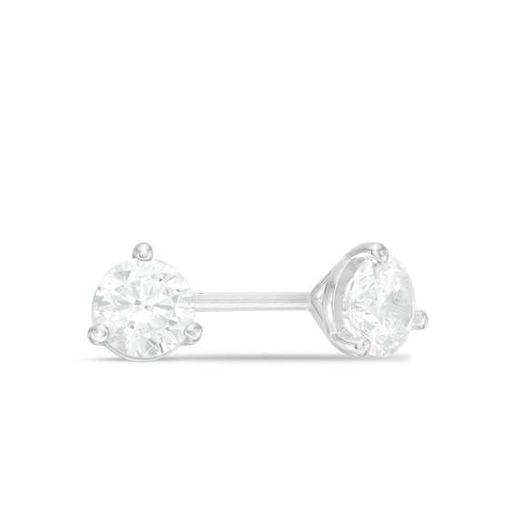 Previously Owned - 1/2 CT. T.w. Canadian Diamond Solitaire Stud Earrings in 14K White Gold (I/I2)