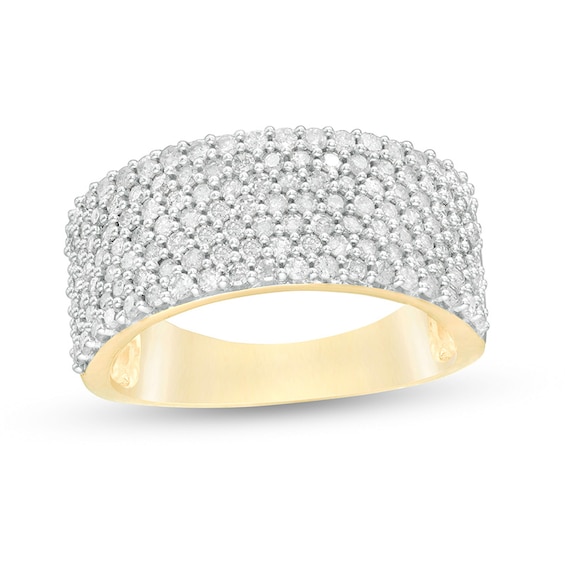 Previously Owned - 1 CT. T.w. Diamond Multi-Row Band in 10K Gold