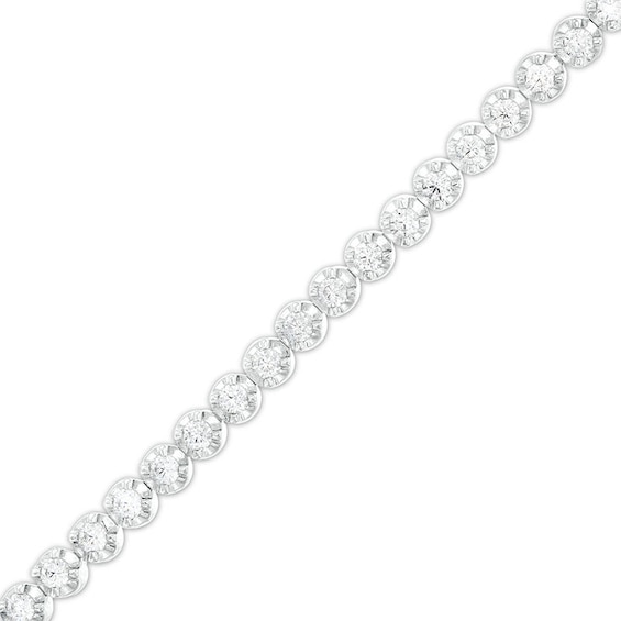 Previously Owned - 2 CT. T.w. Diamond Line Bracelet in 10K White Gold - 7.25"