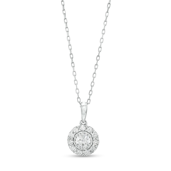 Previously Owned - 1/2 CT. T.w. Diamond Frame Pendant in 10K White Gold