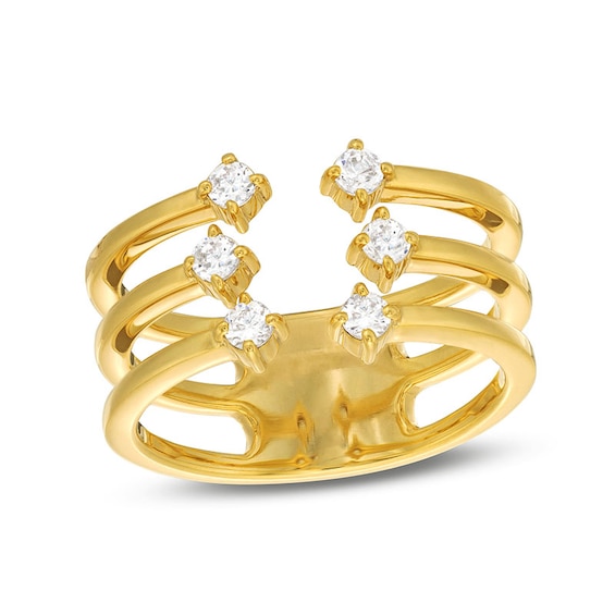 Previously Owned - 1/4 CT. T.w. Diamond Triple Row Open Shank Ring in 10K Gold