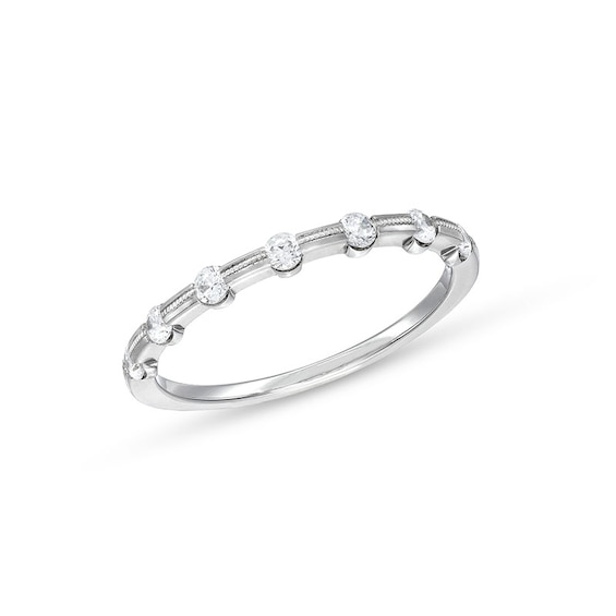 Previously Owned - 1/4 CT. T.w. Diamond Line Seven Stone Station Band in 14K White Gold