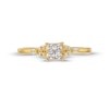 Thumbnail Image 4 of Previously Owned - 1/3 CT. T.W. Quad Princess-Cut Diamond Leaf-Sides Engagement Ring in 10K Gold