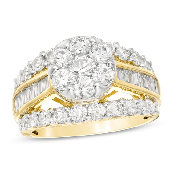 Previously Owned - 3 CT. T.w. Composite Diamond Multi-Row Engagement Ring in 14K Gold