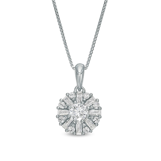 Previously Owned - 3/4 CT. T.w. Diamond Snowflake Pendant in 10K White Gold