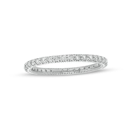 Previously Owned - 1/2 CT. T.w. Diamond Vintage-Style Eternity Band in 10K White Gold