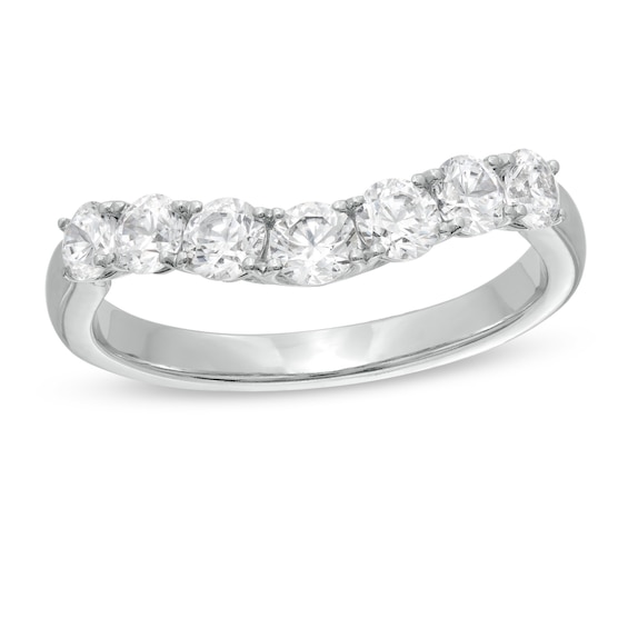Previously Owned - 1 CT. T.w. Diamond Seven Stone Contour Band in 14K White Gold (I/Si2)