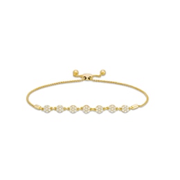 Previously Owned - 1/2 CT. T.W. Diamond Flower Bolo Bracelet in 10K Gold