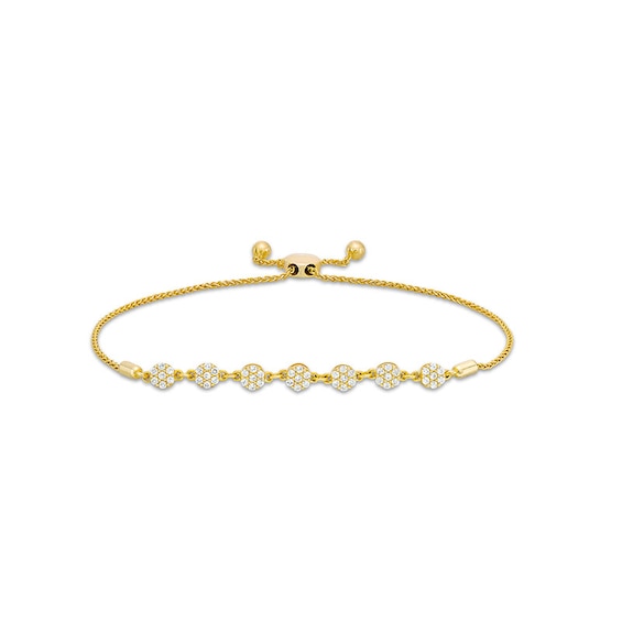 Previously Owned - 1/2 CT. T.w. Diamond Flower Bolo Bracelet in 10K Gold