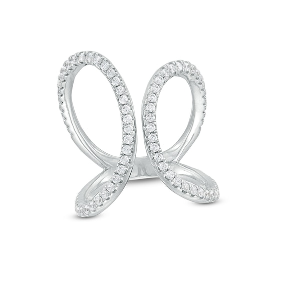 Previously Owned - 3/4 CT. T.w. Lab-Grown Diamond Open Shank Loop Ring in 14K White Gold (F/Si2)