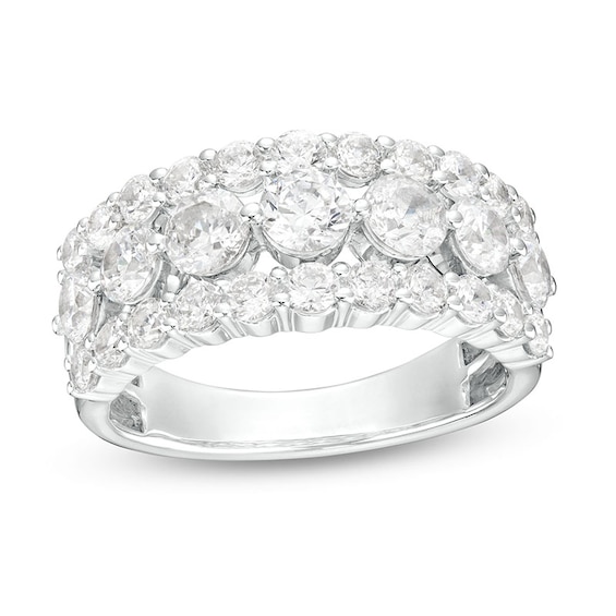 Previously Owned - 2-1/2 CT. T.w. Lab-Grown Diamond Triple Row Anniversary Band in 14K White Gold (F/Vs2)