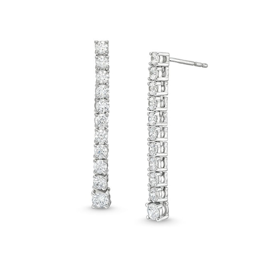 Previously Owned - 1 CT. T.w. Journey Lab-Grown Diamond Drop Earrings in 10K White Gold (I/I1)