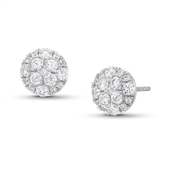Previously Owned - 1/2 CT. T.w. Multi Lab-Grown Diamond Stud Earrings in 14K White Gold (F/Si2)