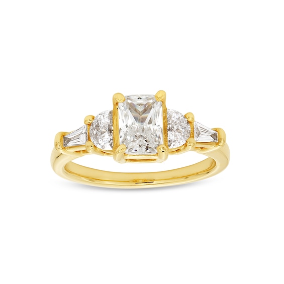 Previously Owned - 2 CT. T.w. Oval Lab-Grown Diamond Graduated Five Stone Engagement Ring in 14K White Gold (F/Vs2)
