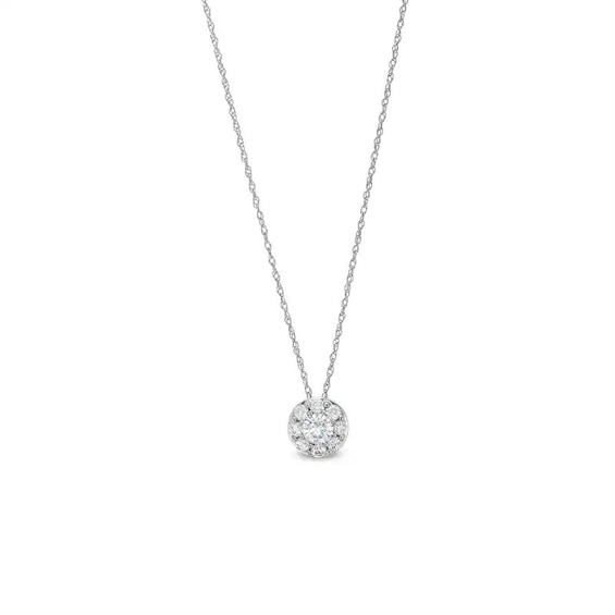 Previously Owned - 1/2 CT. T.w. Lab-Grown Multi-Diamond Pendant in 14K White Gold (F/Si2)