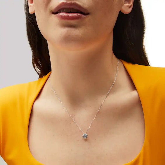 Previously Owned - 1/2 CT. T.w. Lab-Grown Multi-Diamond Pendant in 14K White Gold (F/Si2)