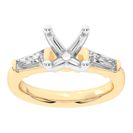 Previously Owned - 5/8 CT. T.w. Baguette Lab-Grown Diamond Three Stone Semi Mount in 14K Gold (F/Vs2)