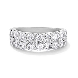 Previously Owned - 2-1/2 CT. T.W. Lab-Grown Diamond Multi-Row Anniversary Band in 14K White Gold (F/SI2)