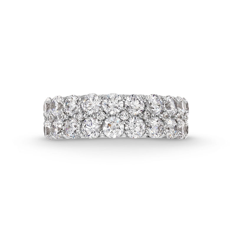 Main Image 4 of Previously Owned - 2-1/2 CT. T.W. Lab-Grown Diamond Multi-Row Anniversary Band in 14K White Gold (F/SI2)
