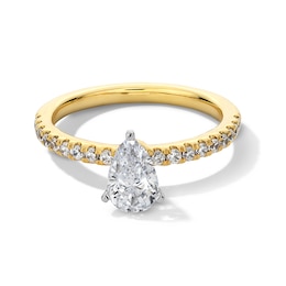Previously Owned - 1 CT. T.W. Pear-Shaped Lab-Grown Diamond Engagement Ring in 14K Gold (F/SI2)