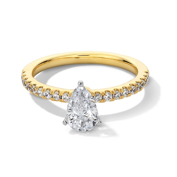 Previously Owned - 1 CT. T.w. Pear-Shaped Lab-Grown Diamond Engagement Ring in 14K Gold (F/Si2)