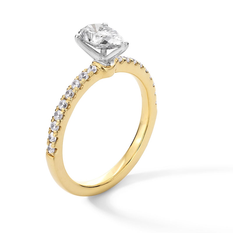 Main Image 3 of Previously Owned - 1 CT. T.W. Pear-Shaped Lab-Grown Diamond Engagement Ring in 14K Gold (F/SI2)