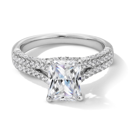 Previously Owned - 2-5/8 CT. T.w. Radiant-Cut Lab-Grown Diamond Split Shank Engagement Ring in 14K White Gold (F/Vs2)