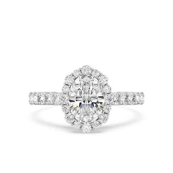 Previously Owned - Enchanted Star Cinderella 2-7/8 CT. T.w. Oval Lab-Grown Diamond Engagement Ring in 14K White Gold
