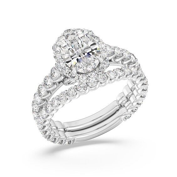 Previously Owned - Enchanted Star Cinderella 2-7/8 CT. T.w. Oval Lab-Grown Diamond Engagement Ring in 14K White Gold