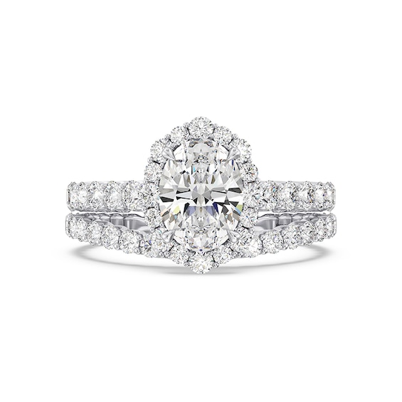 Previously Owned - Enchanted Star Cinderella 2-7/8 CT. T.w. Oval Lab-Grown Diamond Engagement Ring in 14K White Gold