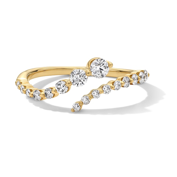 Previously Owned - 1/2 CT. T.w. Lab-Grown Diamond Bypass Ring in 10K Gold (F/Vs2)